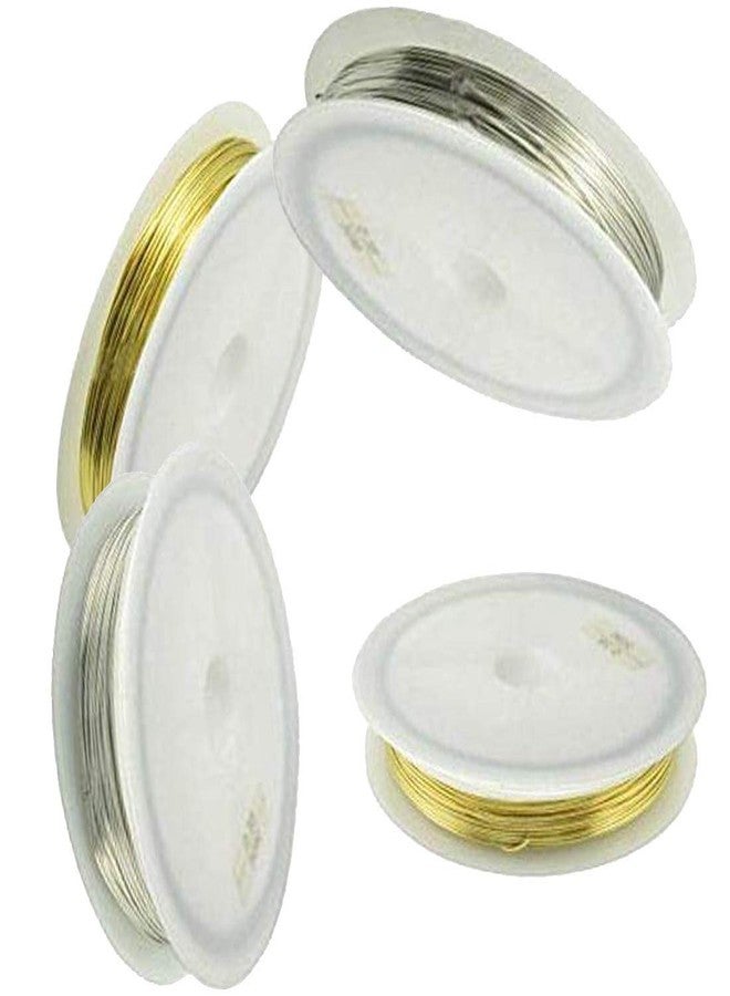 دي آي واي كرافتس مجموعة من لفتين من أسلاك الخرز النحاسية المقاومة للصدأ، مقاس 0.4 مم، مناسبة للأعمال اليدوية (عبوة من لفتين، لون ذهبي وفضي). - Image 1